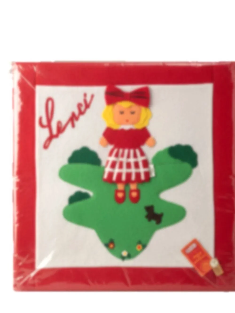 Lenci Italy Felt Pillow Cover Lot of 3 Handmade Wool Art Girl Dog 20x20 NWT